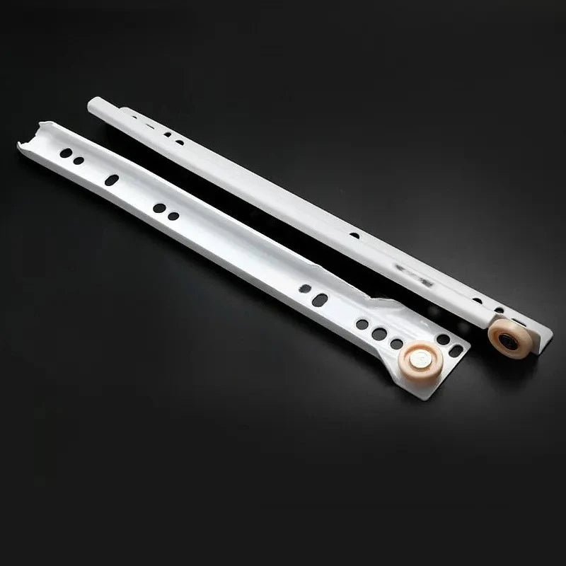 1 Set Heavy-Duty Drawer Track Slides - Dual-Rail Reinforced for Computer/Table/Clothing/Keyboard Drawers (Furniture Hardware)