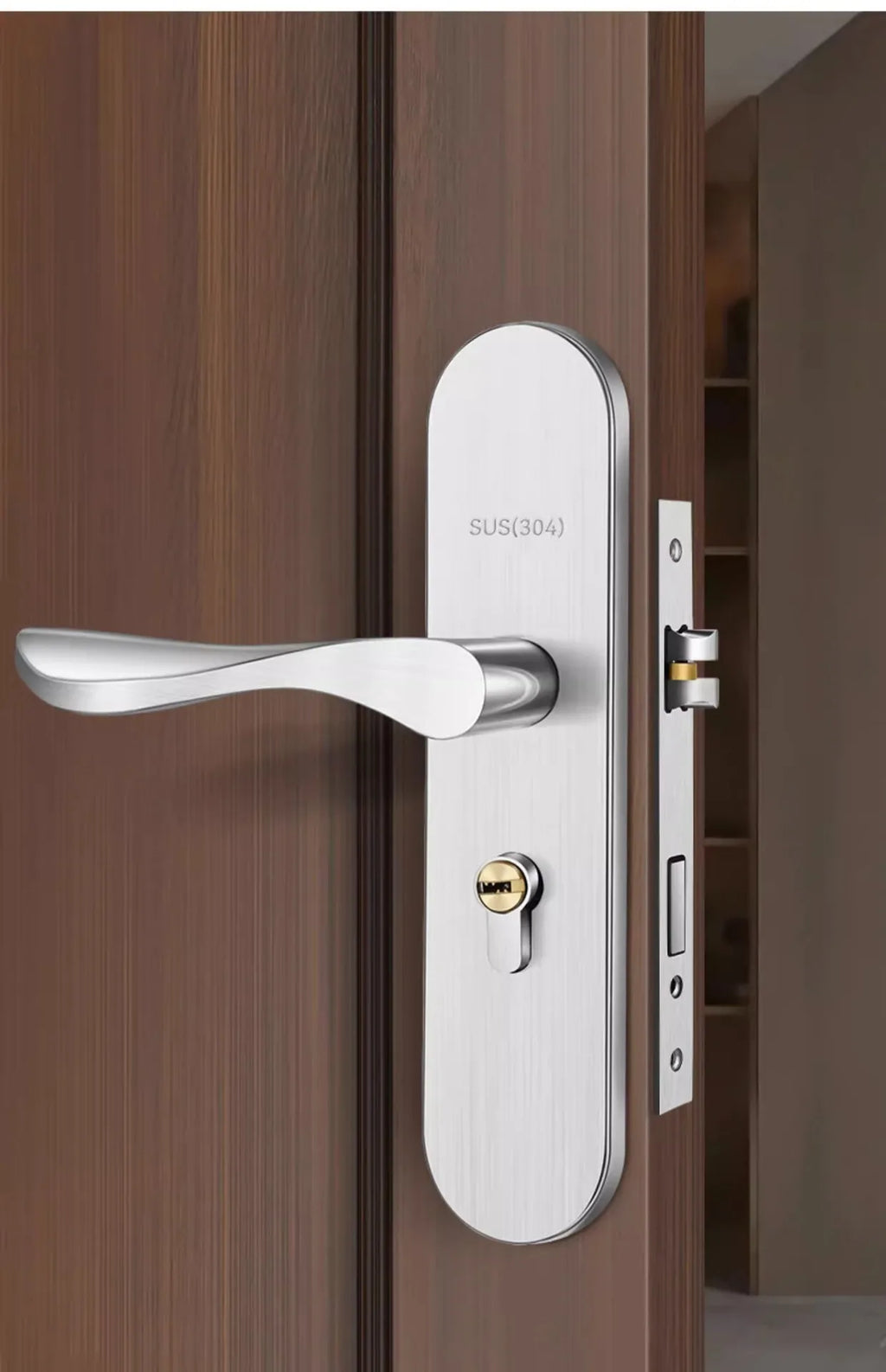 Apartment Room Wood Door Lock Set  House Anti-theft House Interior Door Bedroom Furniture Security Lock For Home Doors With Key