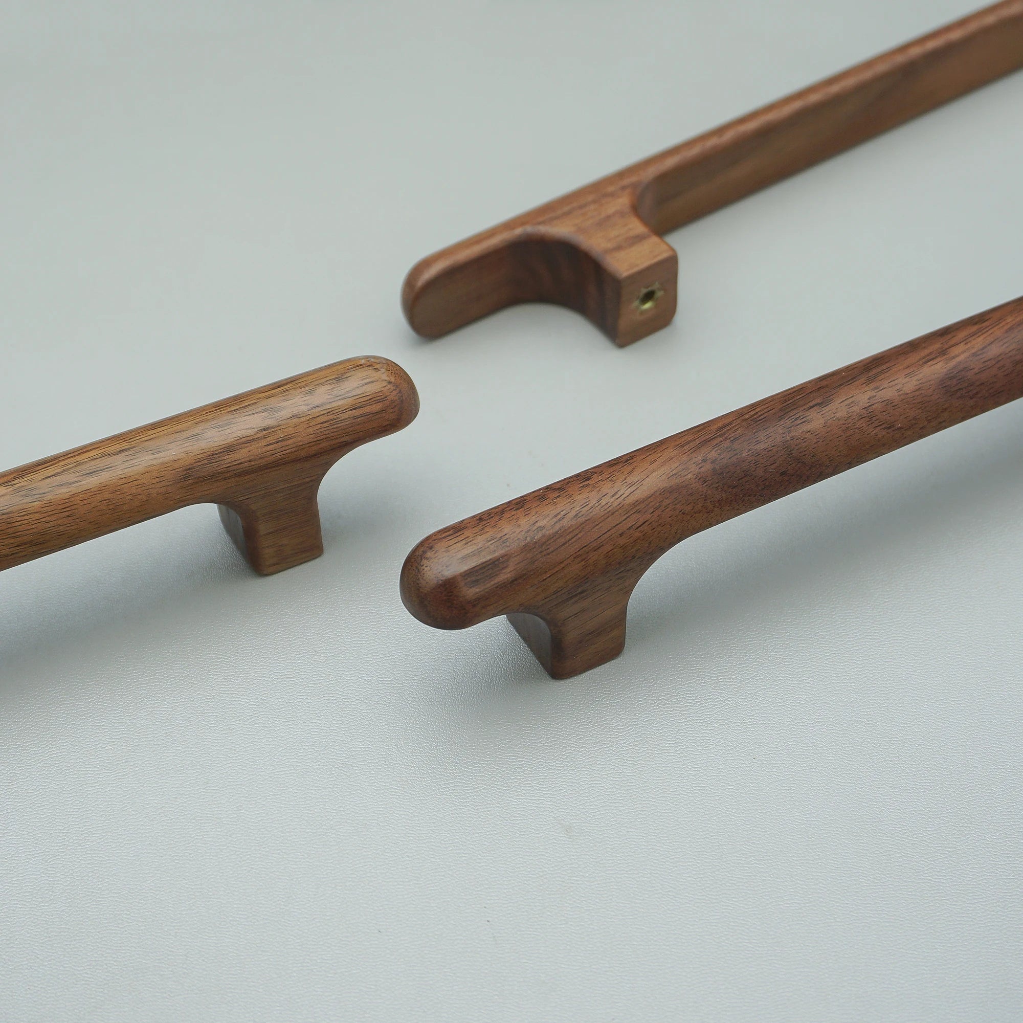 Solid Wood Cabinet Handles Modern Drawer Knobs Black Wardrobe Pulls Walnut Oak Cupboard Door Handle Furniture Hardware 320mm