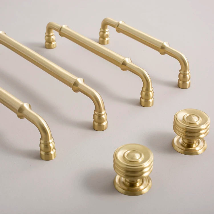 Solid Brass Cabinet Handle Sleek Furniture Hardware Kitchen Handle Dressers Wardrobe Cabinet Drawer Knobs Gold Handle