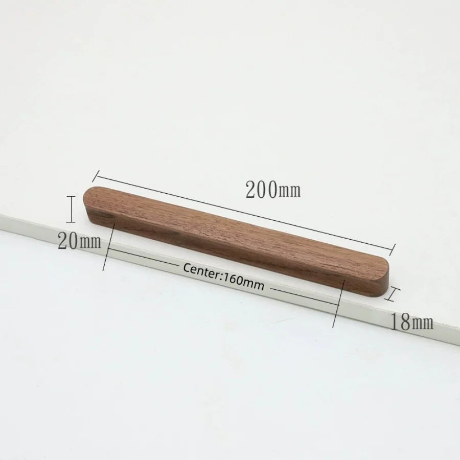Modern Nordic Solid Wood Cabinet Handles Eco-Friendly Child-Safe Drawer Pulls for Kids Room Furniture Wooden Cabinets Pull