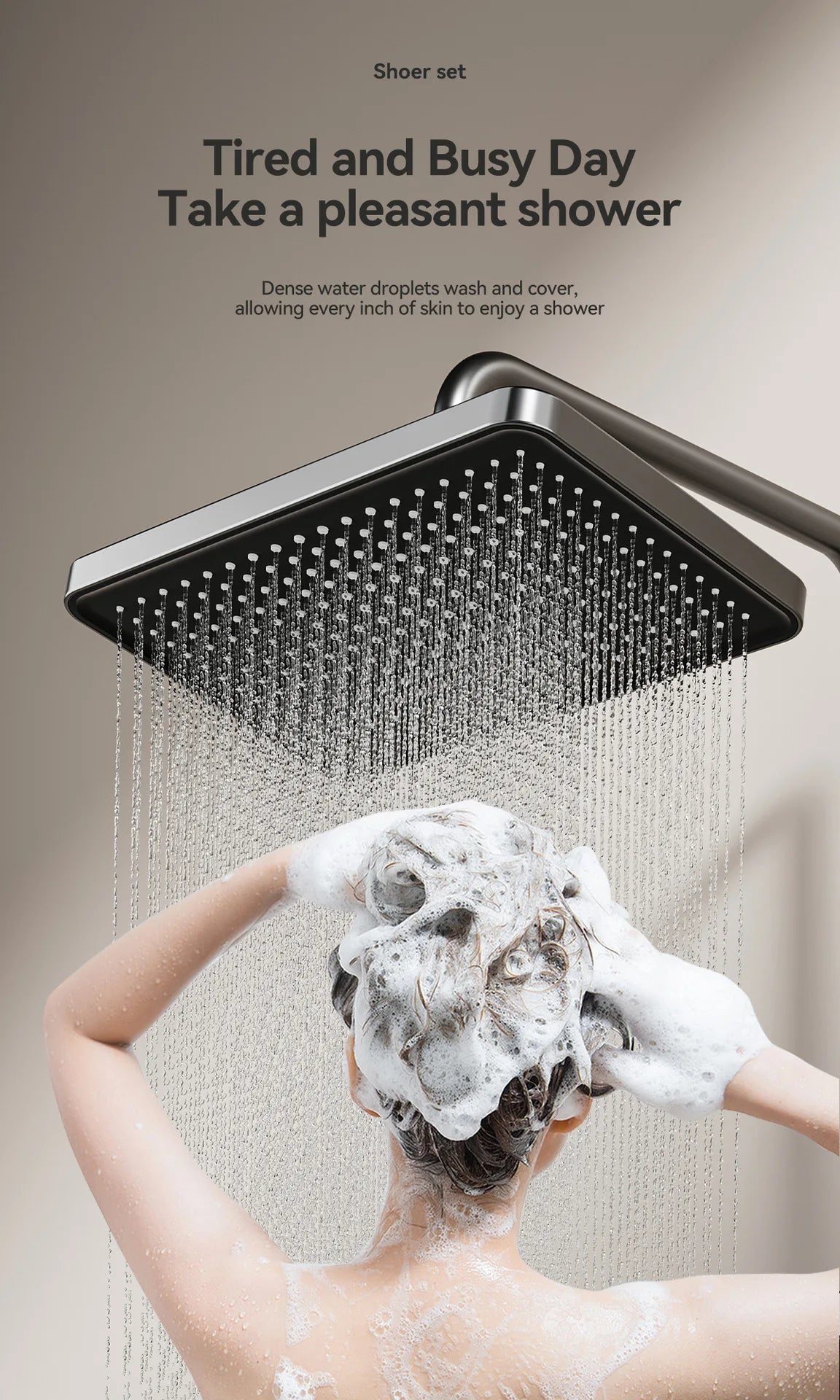 Bathroom Multifunction Shower System Set Household Rotary Knob Hot and Cold Water Pressurize Gunmetal Gray Aluminum Shower Set