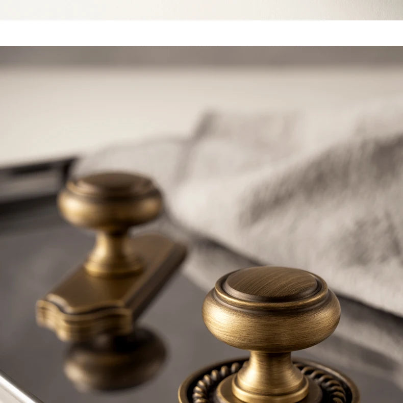 Santaya Antique Brass Cabinet Handles With Backplate Solid Bronze Wardrobe Pulls Kitchen Cupboard Door Knobs Furniture Handle