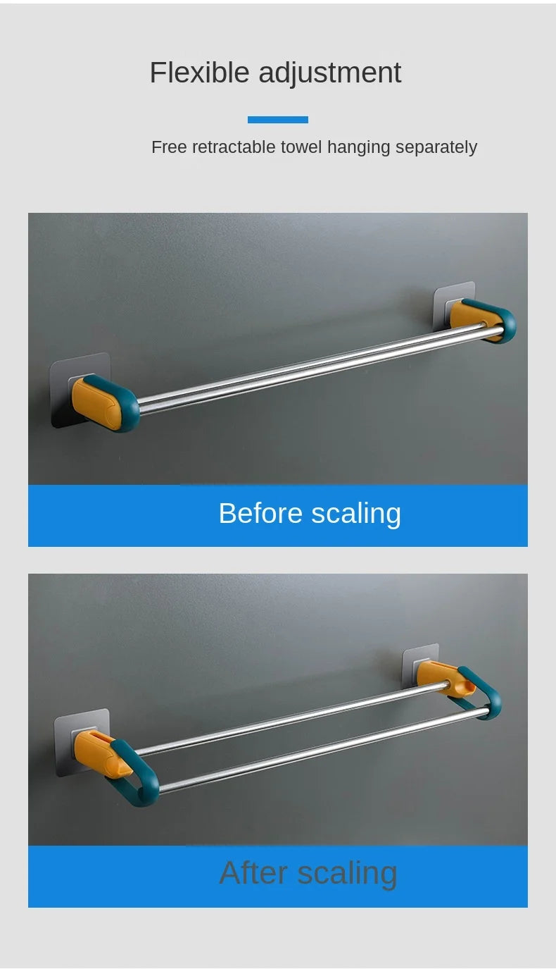 Wall-Mounted Bathroom Hook, Toilet Perforated Towel Storage Rack, Bathroom Towel Storage Rack, Kitchen Wipes Hanging Gadgets