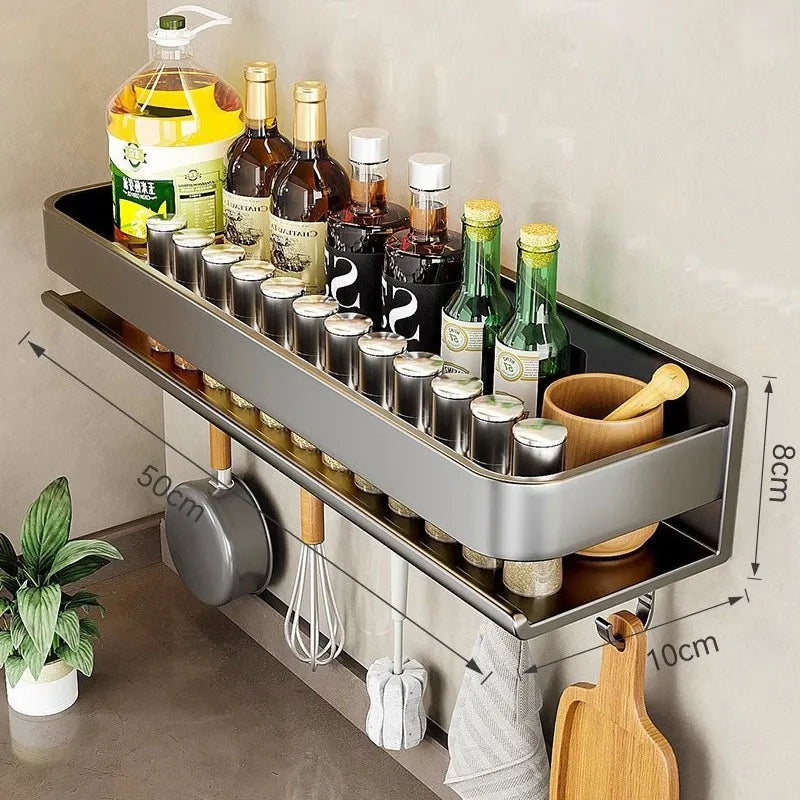 Utensil Rack Spice Rack Wall Mount Over the Stove Shelf Spice Organizer Shelf For Stove Cabinet Pantry Door Spice Shelf Hanging
