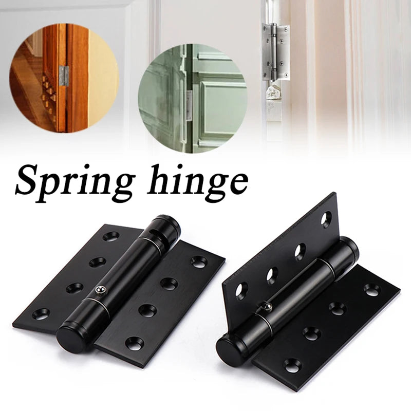 2pcs 4 Inch Invisible Door Hinges Hinge Door Closer Stainless Steel Self-Rebound Spring Positioning Closed Door Spring Hinge