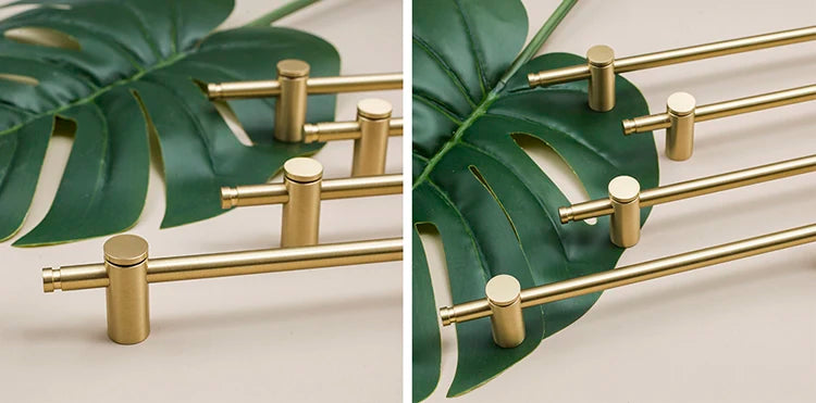 Furniture Long Handles Pure Solid Brass Handle Modern Simple Golden Light Luxury Integral Wardrobe Bathroom Cabinet Long Handle
