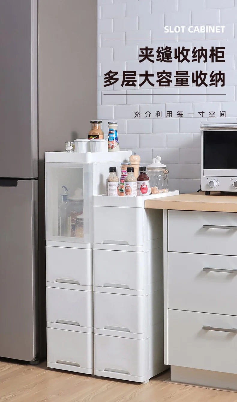 Multi-Tier Spice Holder with Pull-Out Drawer Convenient Mobile Kitchen Organizer Utility Rack for Easy Access