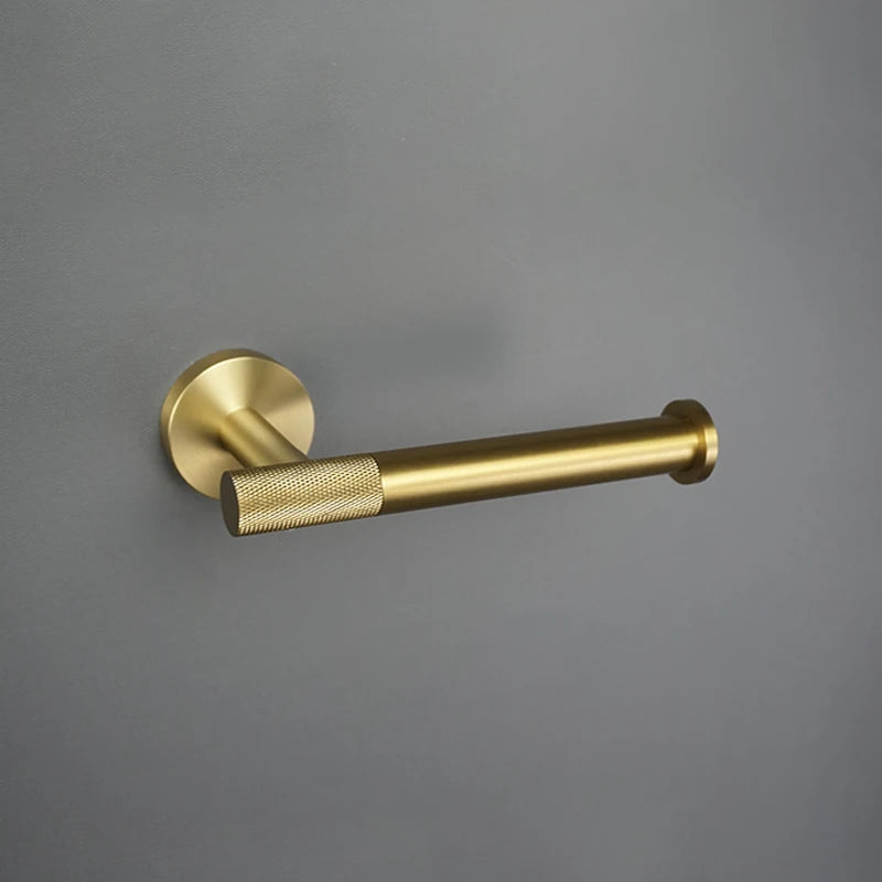 Stainless Steel Gold Brushed Bathroom Toilet Accessories Hardware Set Towel Hook Wall Mounted Paper Holder Toilet Brush Holder