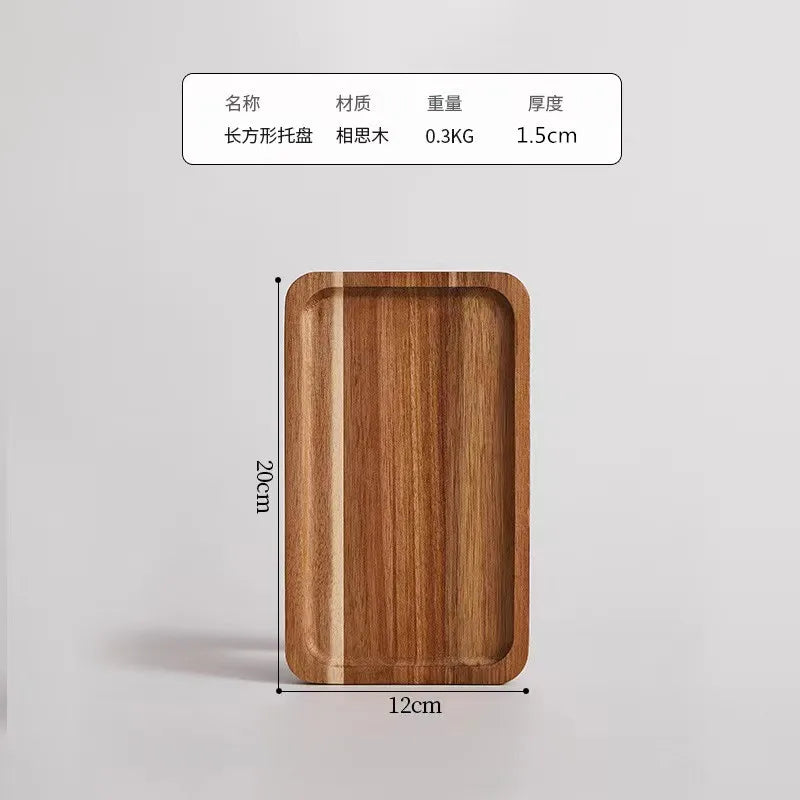 Large round Wooden Food Tray Serving Plate Waterproof l Wood Dert Plate Fruit Tray Wood Crt Decorative Item