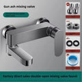 Brass Shower Bathroom Bathtub Faucet with Swivel Tub Spout Wall Mounted Hot and Cold Water Mixer Valve Household Bath Tap