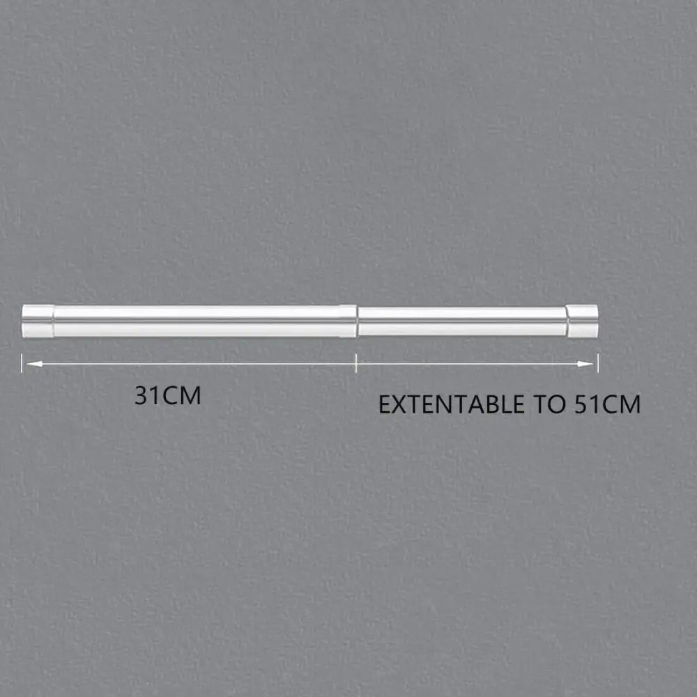 Useful Extendable Stainless Steel Wardrobe Clothes Rod Adjustable Closet Rail Pole Curtain Telescopic Hanging Rod