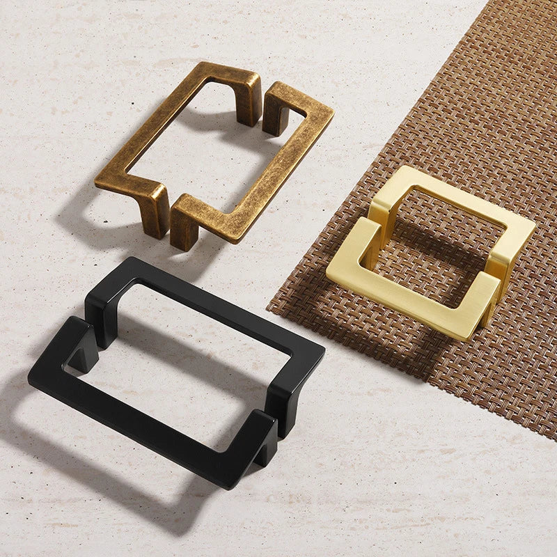 Modern minimalist cabinet doors, square pair handles, Nordic wine cabinets, shoe cabinets, wardrobe doors, antique handles, draw