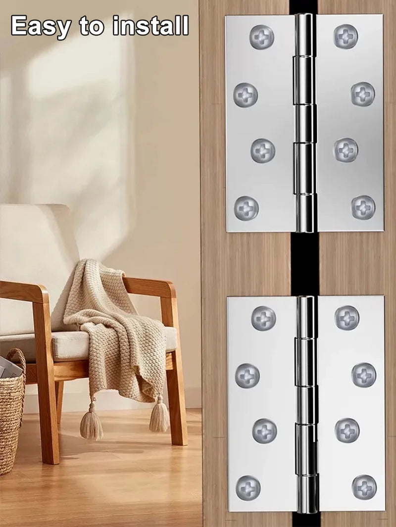 6/10pcs Furniture Cabinet Door Hinges Stainless Steel Drawer Fitting Hinge Hardware Box Accessories 2in 3in 1.5in 2.5in 3.5in