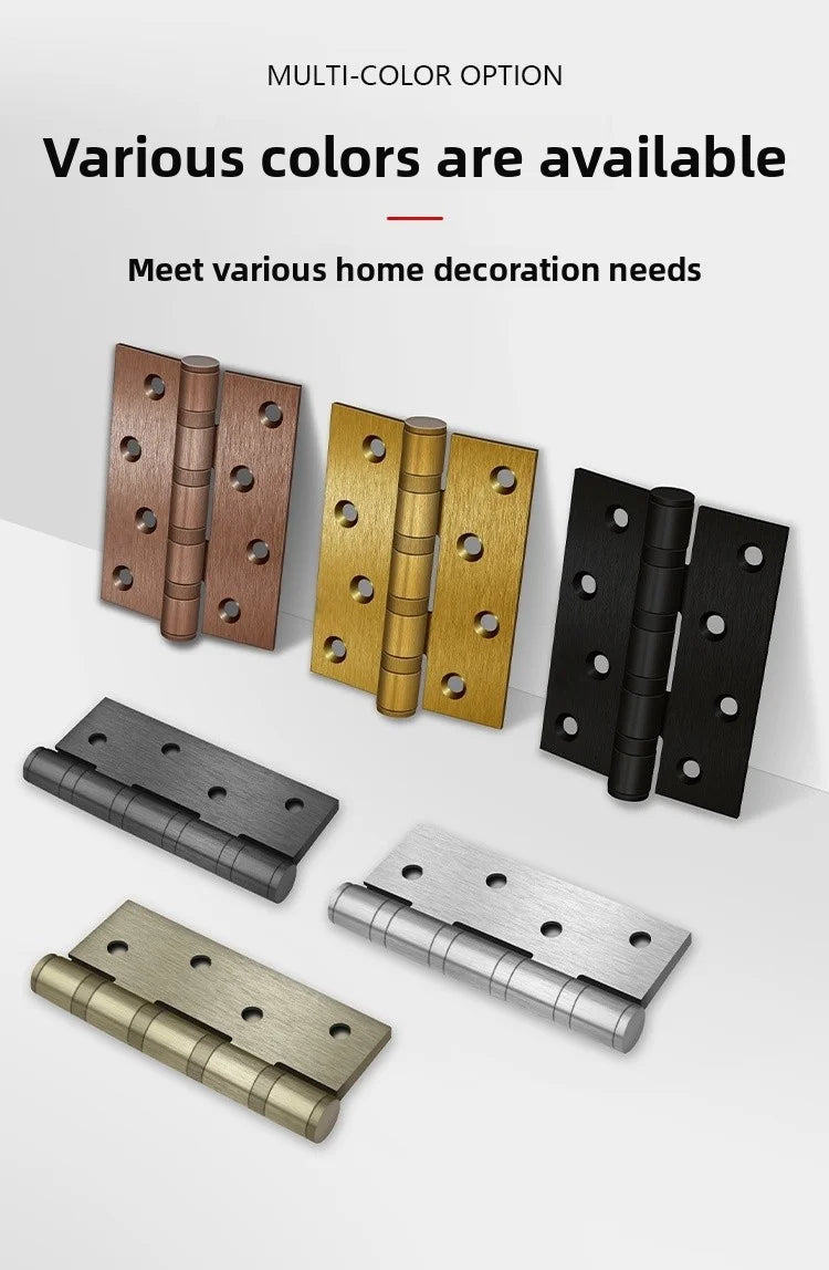 A Pair Of Stainless Steel Door Butt Hinges Furniture Hardware Decorative Accessories 4/5 Inch High-Quality Folding Hinges
