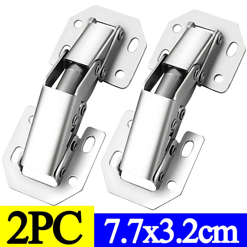 16-2Pcs Cabinet Hinges Adjustable Mounting Plates for Framed or Frameless Doors Soft Close  90 Degree Hinge Furniture Hardware