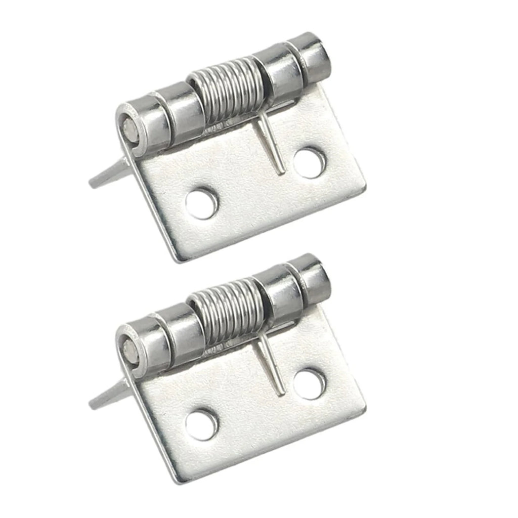 2pcs 1/1.5/2/3Inch Silver Spring Door Hinge Stainless Steel Self Closing Design Windows Cabinets Boxes Household Hardware