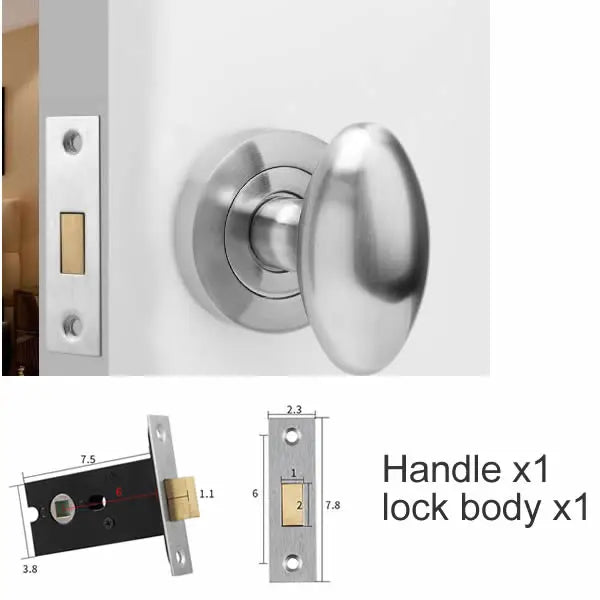 Super beautiful egg-shaped Oval door handle without lock body zinc alloy 4colors home hardware