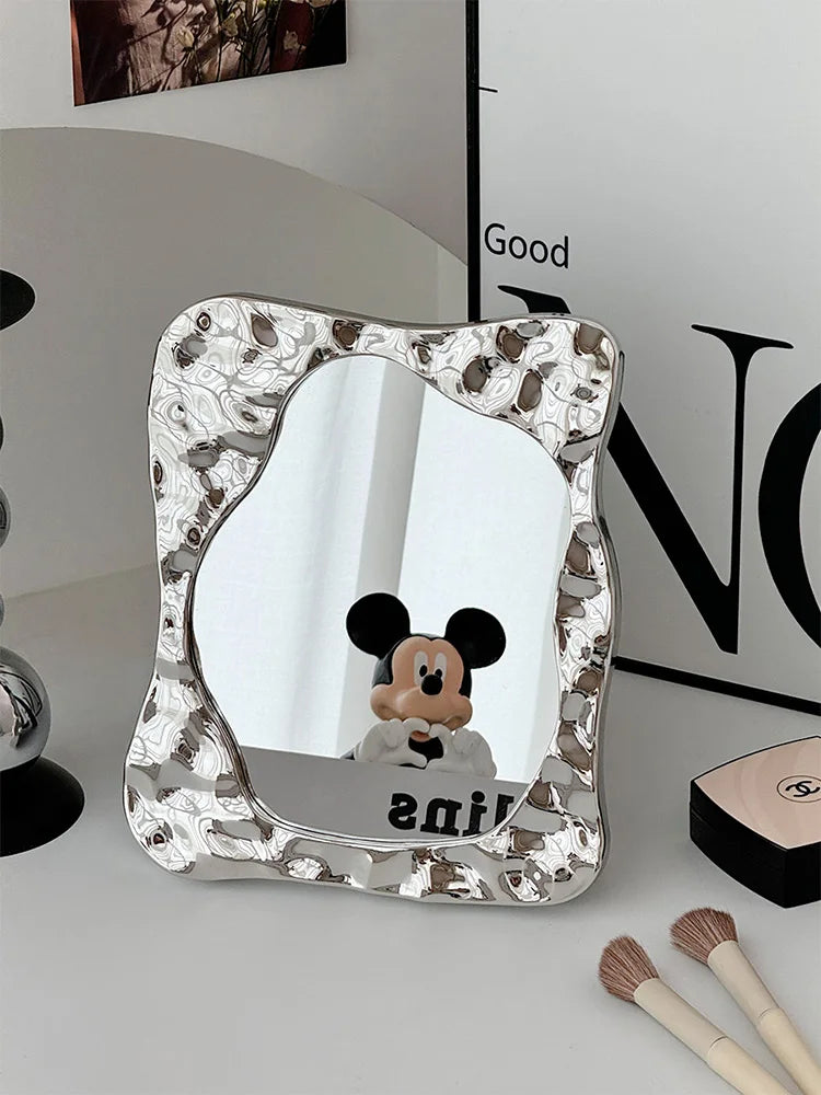 Bathroom Handled Mirror Vanity Women Design Portable Mirror Small Dorm Espejo Maquillaje Luz Home Decoration Accessories