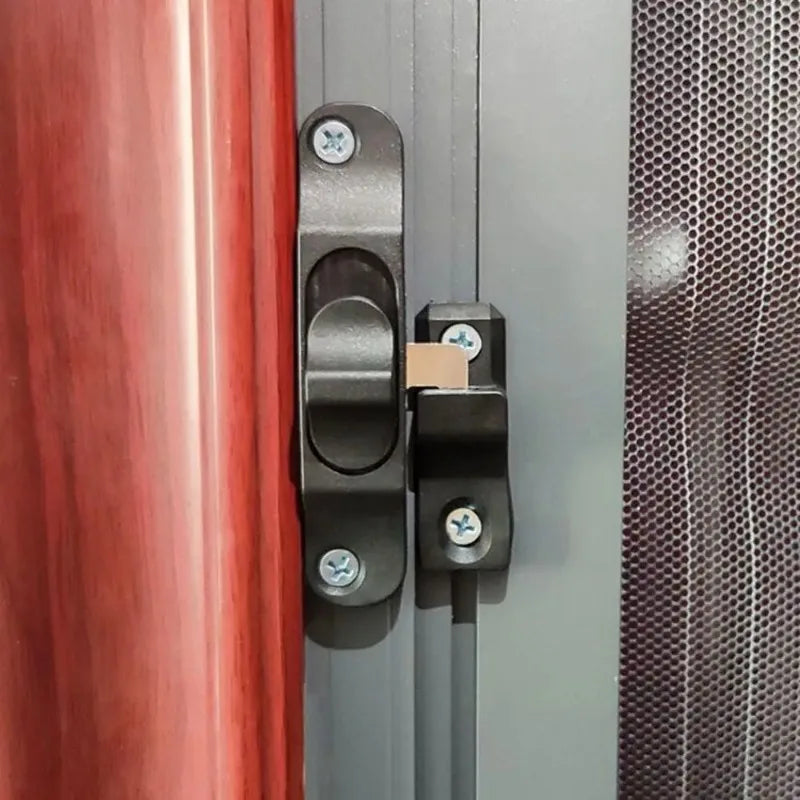 Sliding Folding Trackless Screen Door Latches Push-Pull Mesh Window Hook Locks Anti-theft Lock Buckle Left&Right Universal Latch