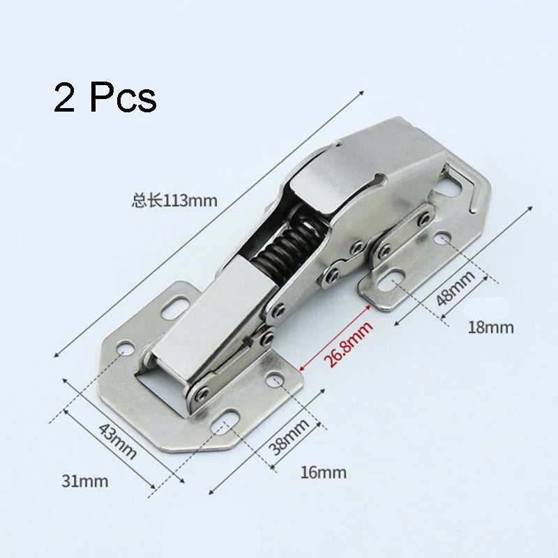 1-10PCS Cabinet Hinge 90 Degree 3/4in No-Drilling Hole Cupboard Door Hydraulic Hinges Soft Close With Screws Furniture Hardware