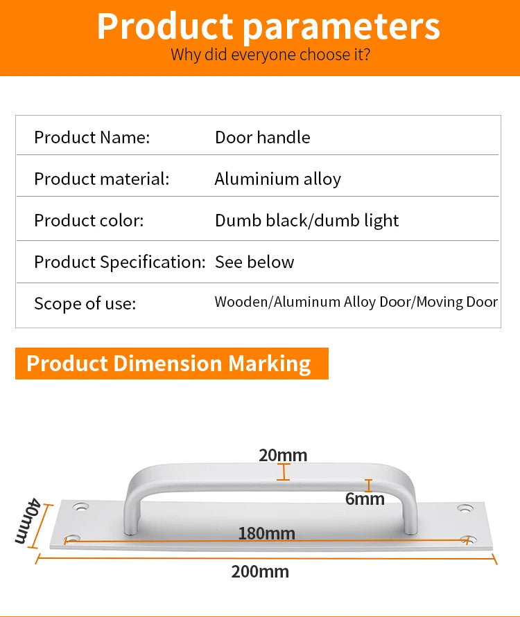 Modern Style Door Handle Sliding Door Pull Push Handles Aluminium Alloy Furniture Pulls Kitchen Cabinet Handle Door Hardware