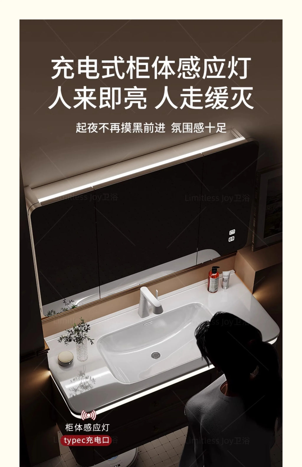 Bathroom cabinet ceramic integrated basin washbasin cabinet combination cream toilet washbasin bathroom cabinet washbasin