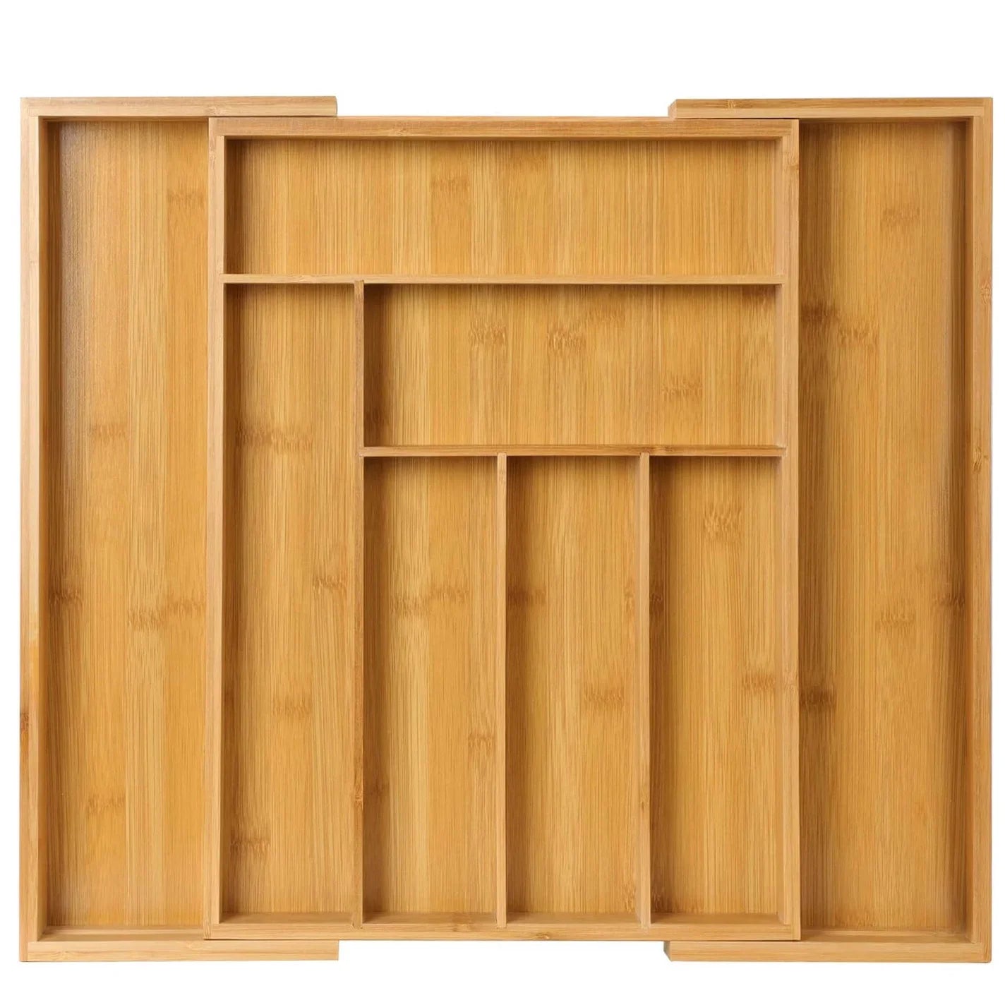 Adjustable Expandable Bamboo Drawer Organizer for Kitchen,Bedroom or Living Room-Ideal for Organizing Cutlery,Silverware& Knives