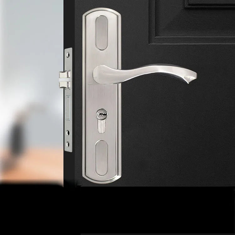Adjustable Stainess Steel Door Handle lock set Home Security With Keys  Interior Door Lock Hole Size110-190mm