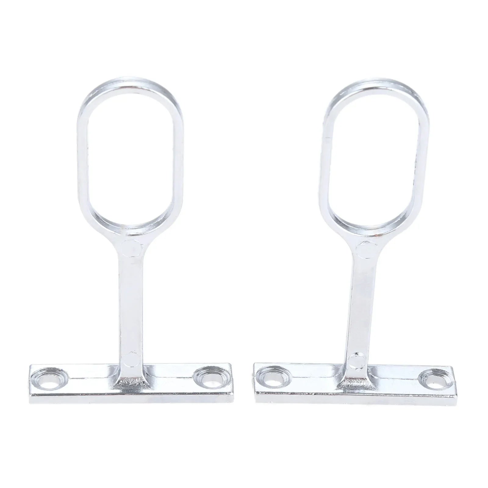 2pcs Stainless Steel Wardrobe Rail Support Flange Bracket Hange Clothes Rod Seat Hanger Pipe Bracket 16mm Tube Dia