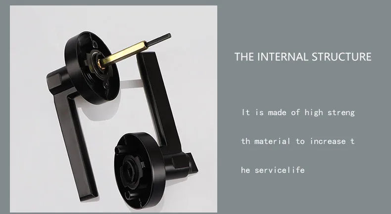 Door Lock Household Universal Silent Toilet Indoor Bedroom Lock Three-bar Handle Lock Old-Fashioned Spherical Round Door Lock
