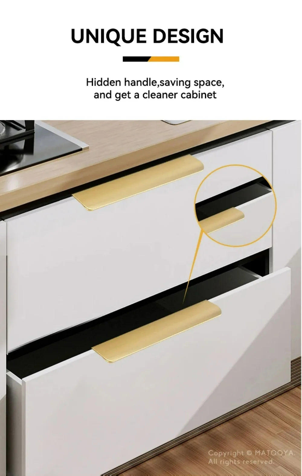 Simple Hidden Cabinet Handles  Kitchen Cupboard Door Pulls Elegance Long Handles Aluminum Alloy  Furniture Handle Hardware