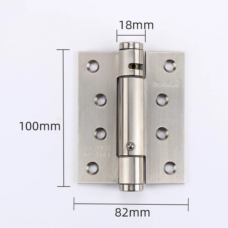 2pcs 4 Inch Invisible Door Hinges Hinge Door Closer Stainless Steel Self-Rebound Spring Positioning Closed Door Spring Hinge
