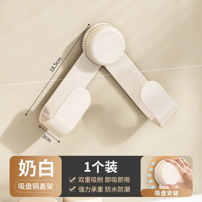Wall-Mounted Pot Lid Rack Kitchen Cutting Board Holder Chopping Board Multi-Purpose Storage Organizer No-Punching Required