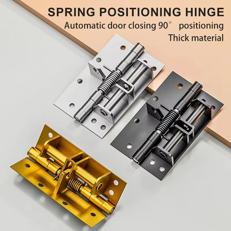 4 Inch Automatic Door Closer Hinge for Cabinet Wardrobe Multi-function Detachable Spring Hinges Positioning Door Closer