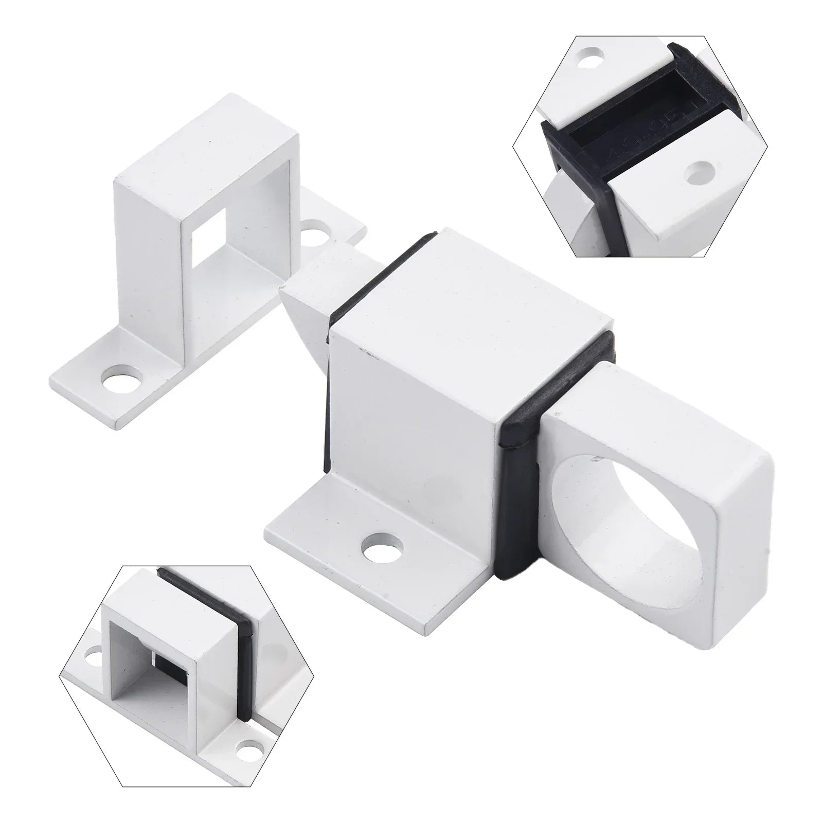 Door Latch Aluminum Alloy Security Automatic SASH Door Spring Bounce Lock Square Self-closing Bolt Spring Thumb Lock