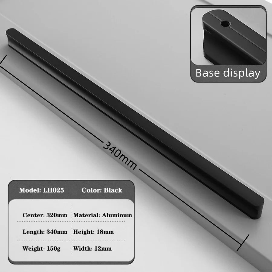 Modern Long Cabinet Handles Hidden-style Aluminum alloy Wardrobe Drawer Handle 800mm 1000mm Furniture Pulls