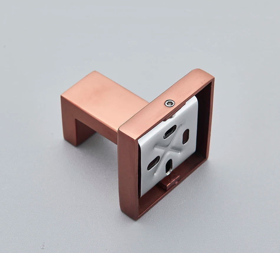 Bathroom Hardware Rose Gold Polish Shiny Bathrobe Hook Towel Rail Bar Rack Bar Shelf Tissue Paper Holder Bathroom Accessories