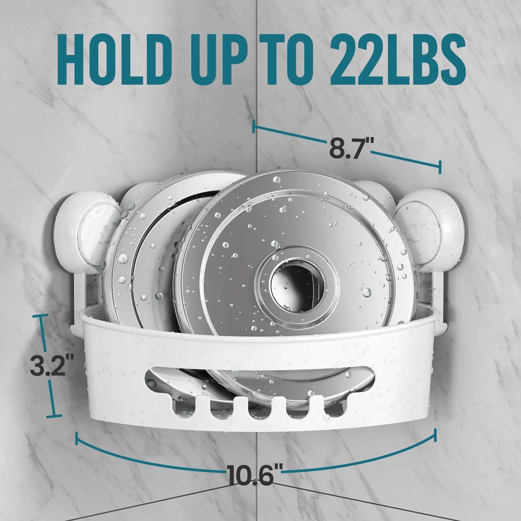 TAILI Corner Shower Caddy Suction Cup No-Drilling Removable Shower Caddy Basket Powerful Suction Bathroom Shower Shelf Organizer