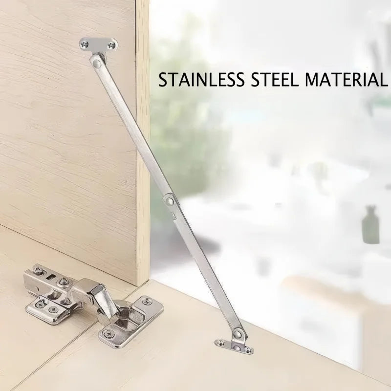 2Pcs/Set Stainless Steel Cabinet Cupboard Furniture Doors Close Lift Up Stay Hinge Lid Support Hinges Kitchen Door Soft Closer