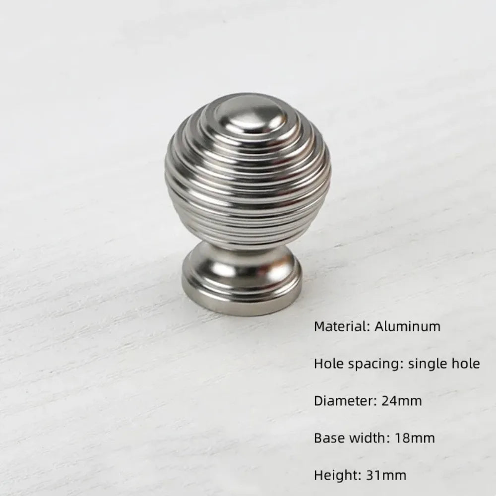 Round Knob Single Hole Furniture Handle Silver Modern Cabinet Pulls Space Aluminum Convenient Furniture Knobs Drawer