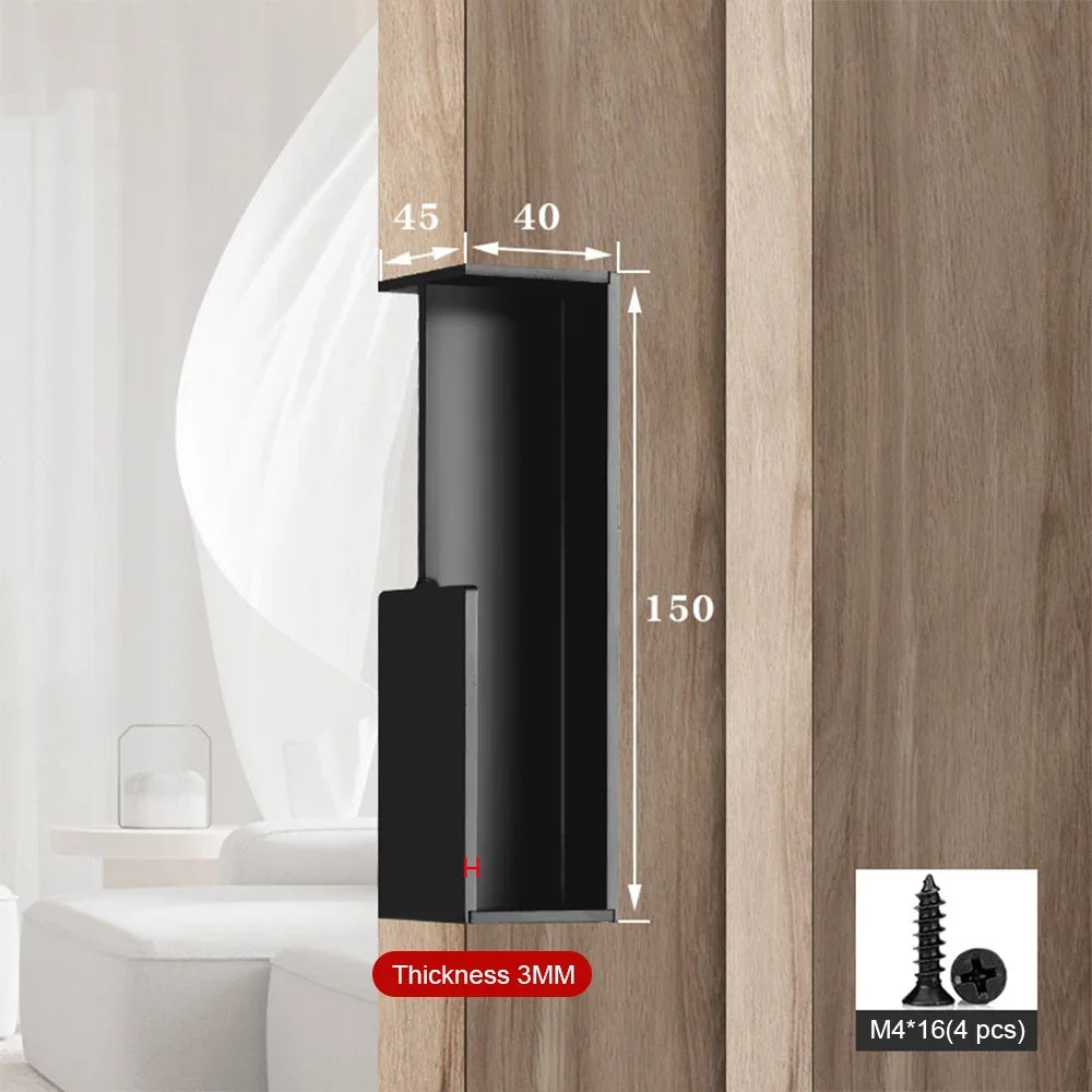 Invisible Handle Embedded Furniture Handle Simple Sliding Door Handle Pocket Wooden Door Anti-collision Aluminum Alloy Hardware
