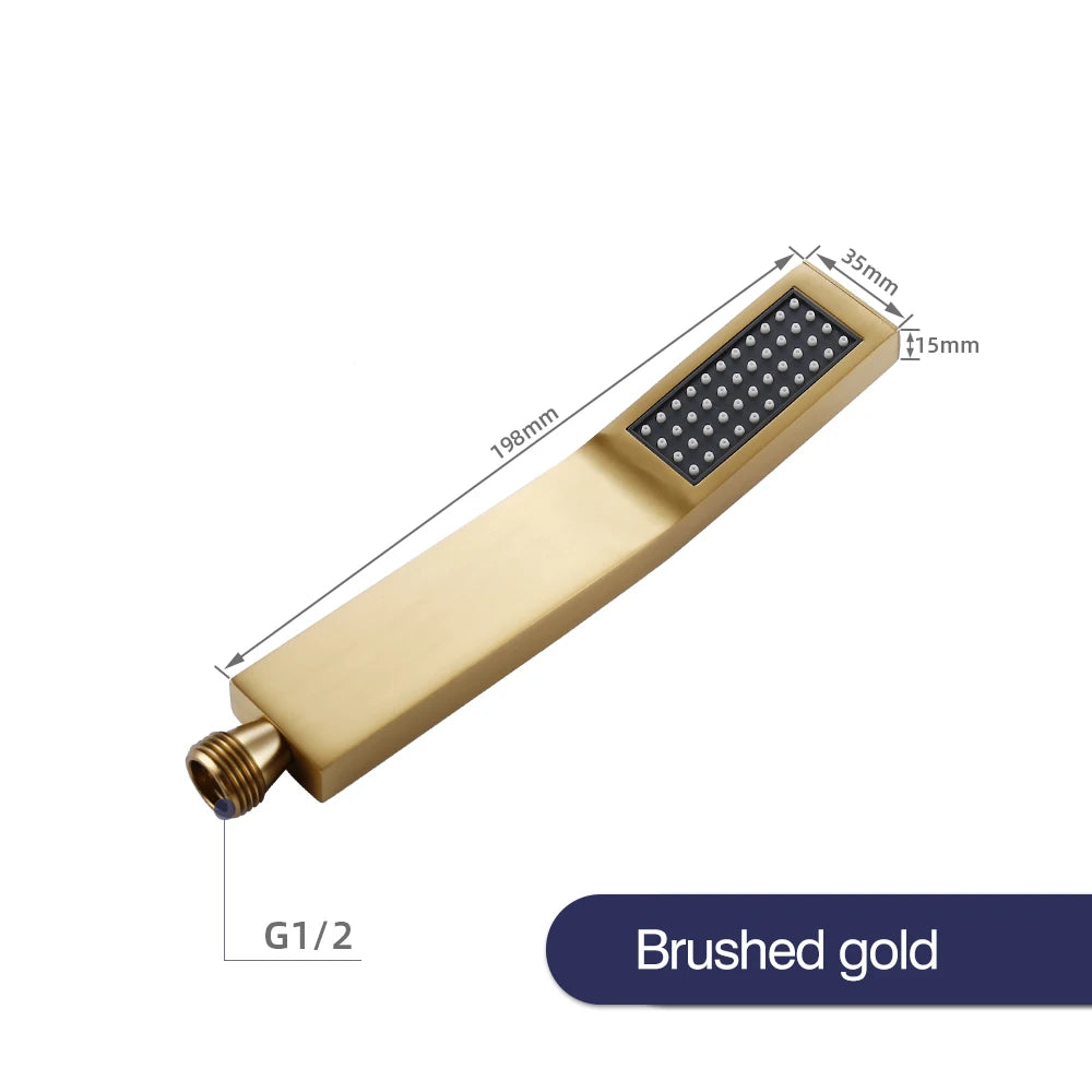 Black Bathroom Faucet Shower Faucet Bathroom Accessories Water Saving Shower Heads Solid Brass Bar Shape Handheld Hardware Acces