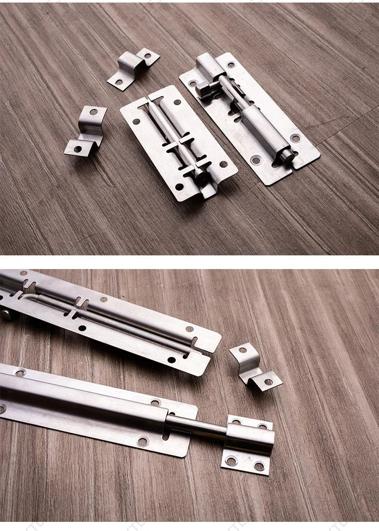 Door Security Slide Latch Lock Stainless Steel Bolt With Solid Heavy Duty Brushed Finish Door Latch Sliding Lock