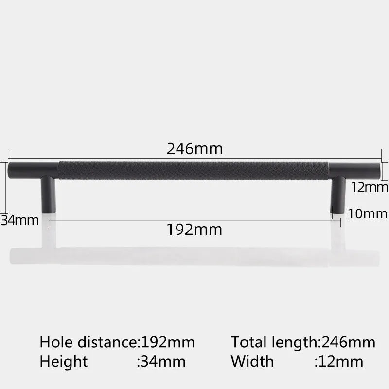 KK&FING Round Rod Knurled Carved Aluminum Alloy Furniture Door Handle Cupboard Wardrobe Door Pulls Cabinet Drawer Knobs Hardware