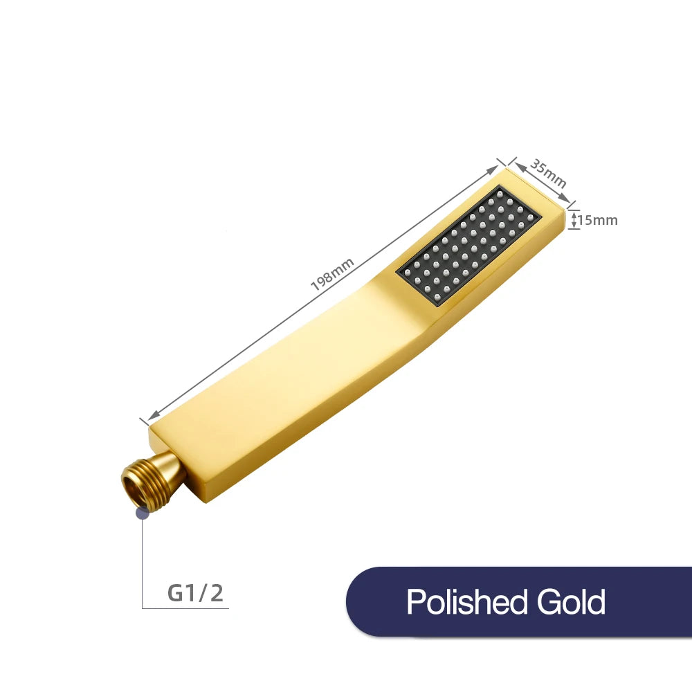 Black Bathroom Faucet Shower Faucet Bathroom Accessories Water Saving Shower Heads Solid Brass Bar Shape Handheld Hardware Acces