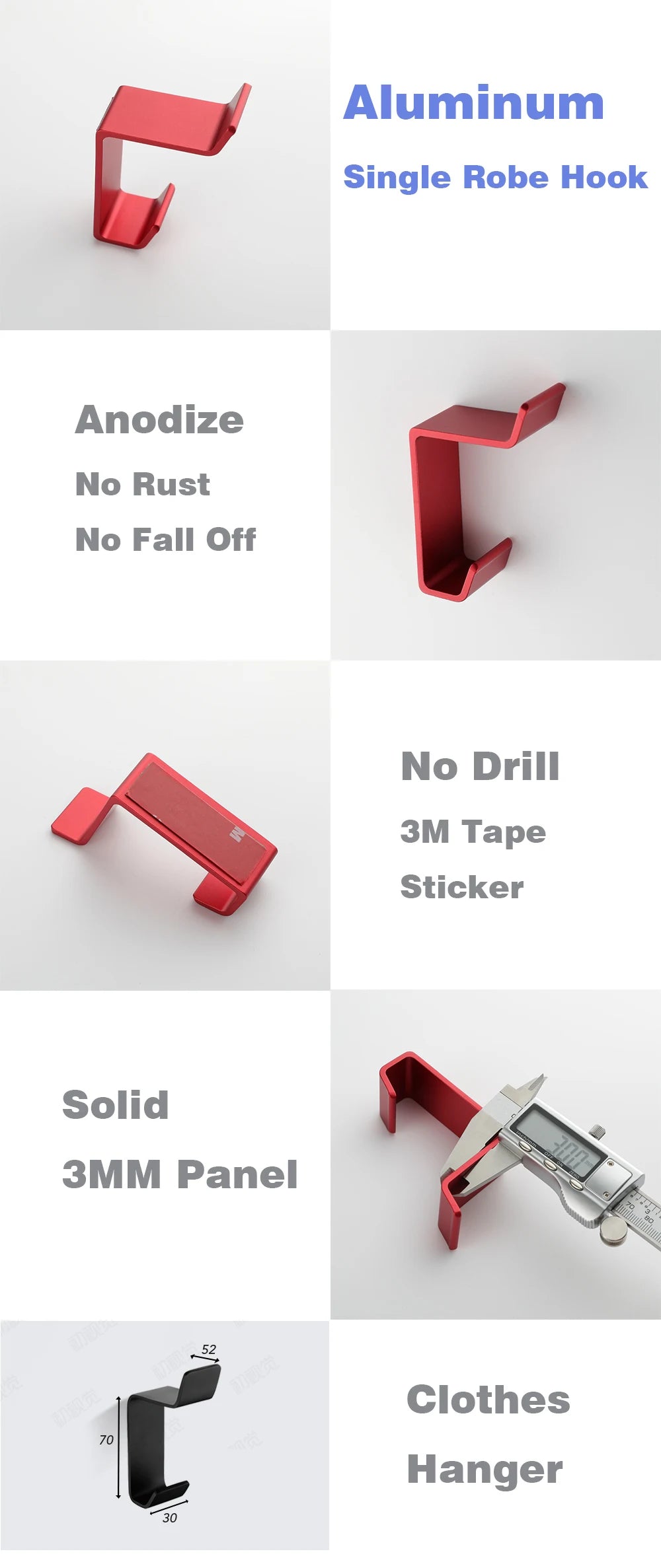 Aluminum Bathroom Accessories Sets 3M Tape Toilet Brush Holder Ceramic Toilet Roll Paper Holder Red Robe Hook Towel Holder