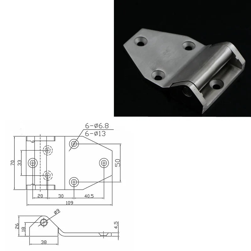 Widening And Thickening Stainless Steel Hinges Heavy-Duty Industrial Machinery Equipment Door Hinges Electrical Cabinet Hinges