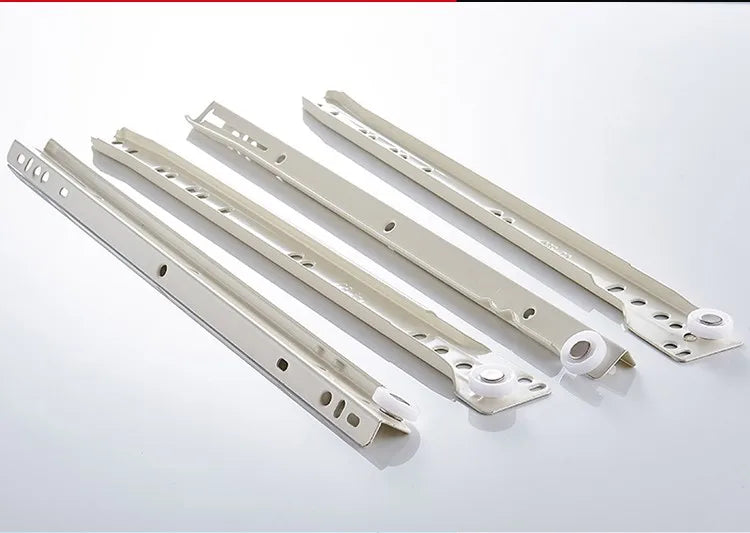 1 Set Heavy-Duty Drawer Track Slides - Dual-Rail Reinforced for Computer/Table/Clothing/Keyboard Drawers (Furniture Hardware)