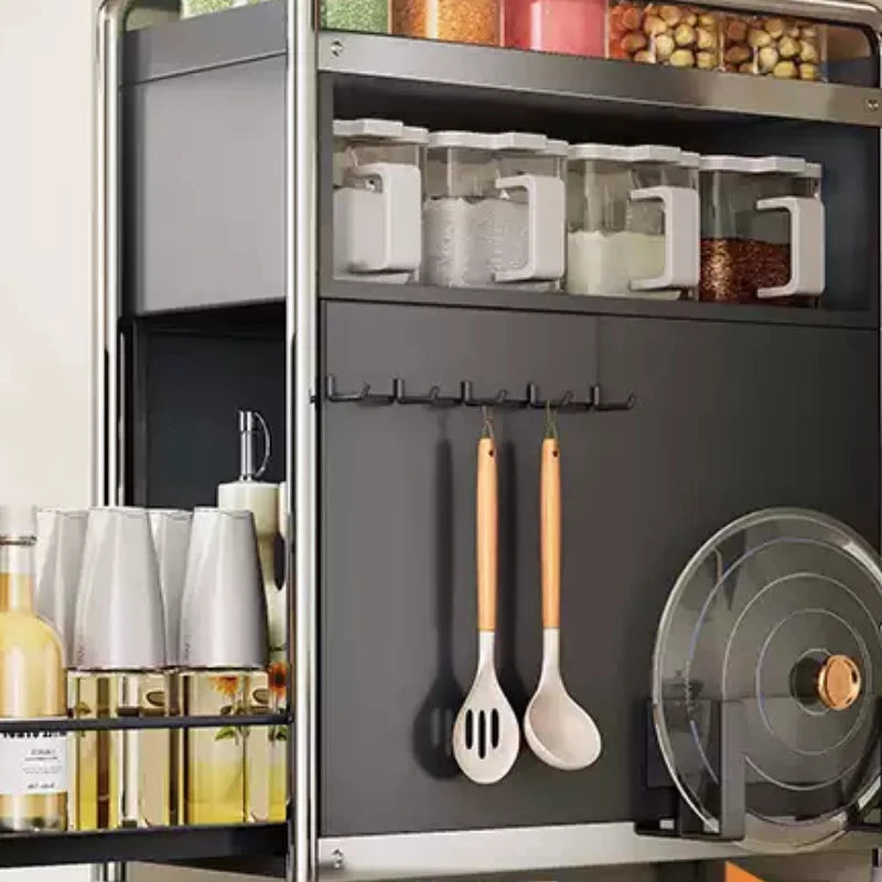 Adjustable Pull-Out Spice Rack for Kitchen Multi-Layer Narrow Storage Shelf Condiment Organizer Salt And Pepper Box